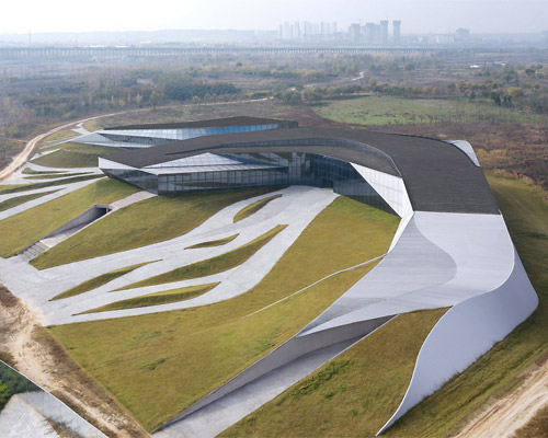 gestural volumes by plasma studio + PMA emerge from sculpted xixian landscape