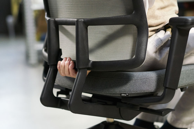 the chair features a height-adjustable back