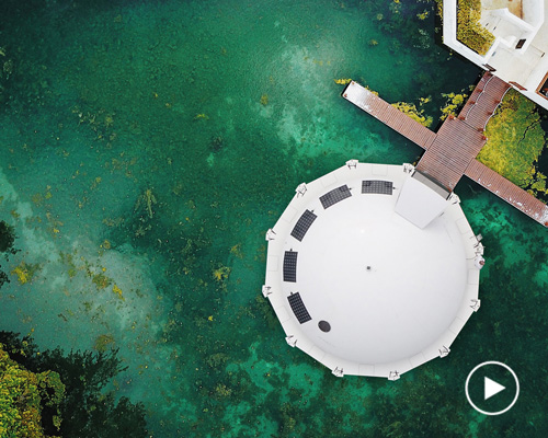 the 'anthenea' pod is a floating, eco-hotel suite running on 100% electric energy