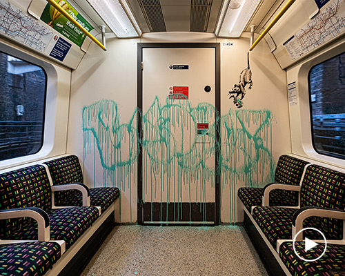 banksy spray paints london underground with rats, masks, and hopeful lockdown message