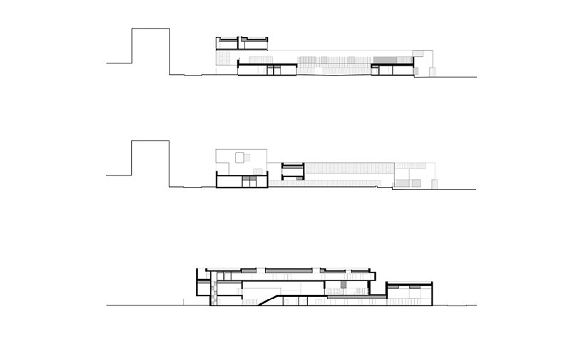 dominique coulon applies varying shades of blue to school group 'rené beauverie' in france