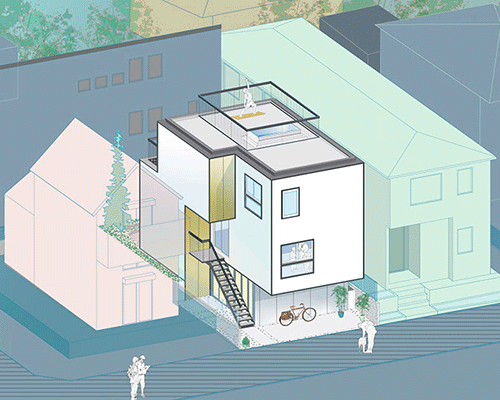 frontoffice combines dance studio, house + yoga space in three-storey building within tokyo
