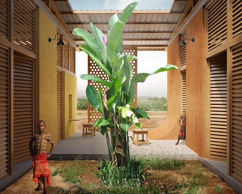 housing proposal for 15-member family in rural tanzania develops around single looped wall