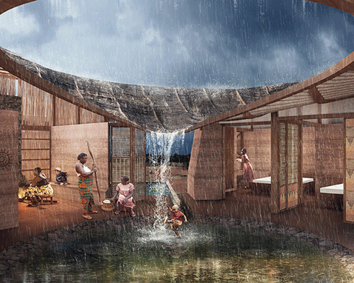 housing proposal in rural tanzania features vortex roof for water collection