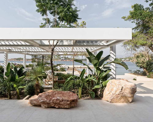 k-studio's light, breezy pergola shades its helios restaurant on athens riviera