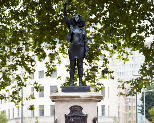 marc quinn tops colston's empty plinth in bristol with sculpture of BLM protester jen reid