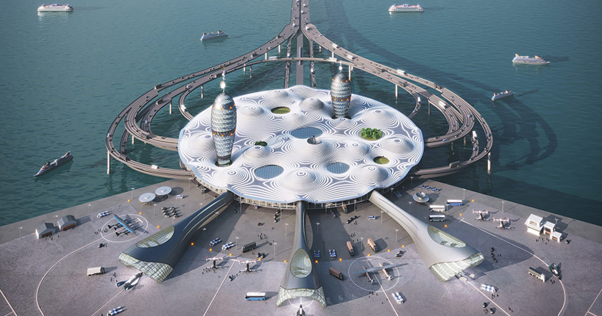 'spaceport city' by noiz architects is a transport hub for commercial