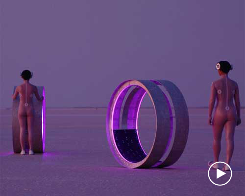 the 'parallaxis' short film follows two augmented humans as they survey earth's terrain