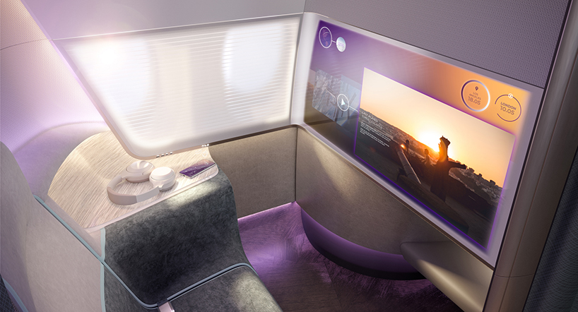 priestmangoode pure skies cabin design is their vision of tomorrow's air travel airplane cabin design