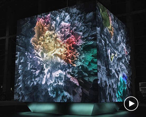 this real-time media sculpture illustrates big data through abstract art