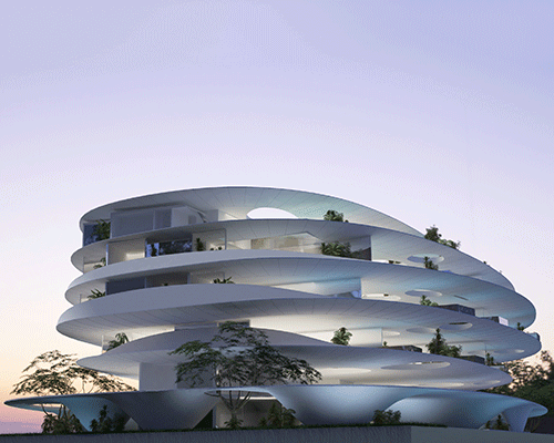 seashell-like reflective volumes form residential proposal in athens by 314 architecture studio
