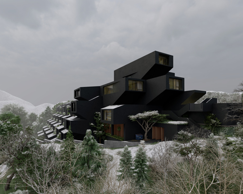 team group's imagined ski resort forms new, stepping topography in shemshak, iran