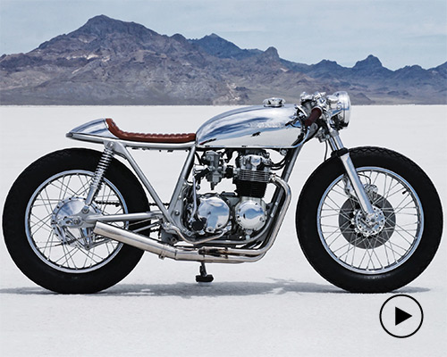 thirteen and company's amber II custom motorcycle born from 1977 honda CB550