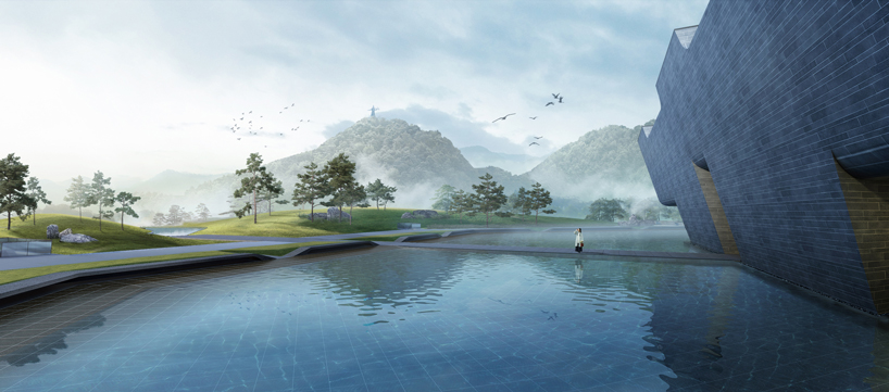 UAD designs 'da yu memorial hall' amid the lush mountains of shaoxing designboom