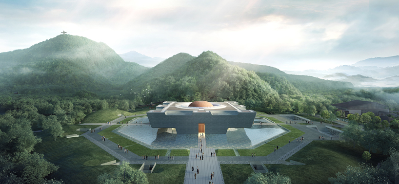 UAD designs 'da yu memorial hall' amid the lush mountains of shaoxing designboom
