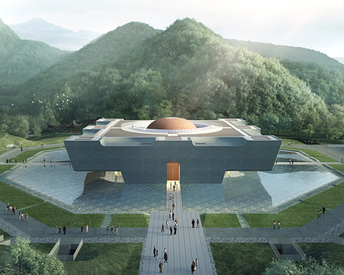 UAD designs 'da yu memorial hall' amid the lush mountains of shaoxing, china