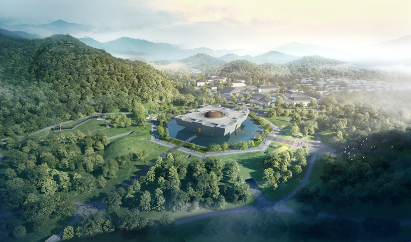 UAD designs 'da yu memorial hall' amid the lush mountains of shaoxing designboom