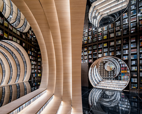 contemporary moon gates connect x+living's zhongshuge bookstore in beijing