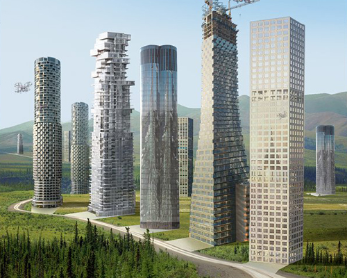 XTU inserts skyscrapers along weaving country roads to imagine a linear city