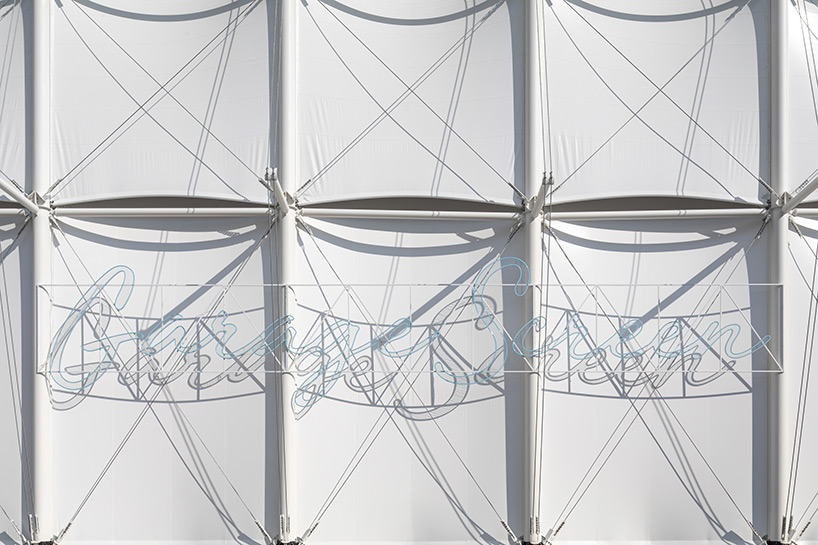 SNKH's pop-up cinema at moscow's garage museum resembles an inverted bedouin tent - 3