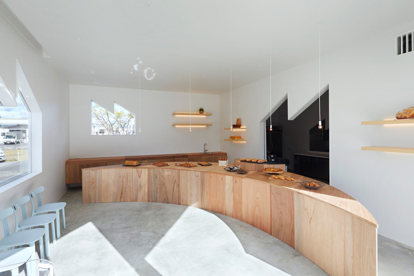 half moon wooden counter