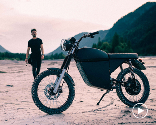 the BLACKTEA electric moped combines vintage design with off-road performance