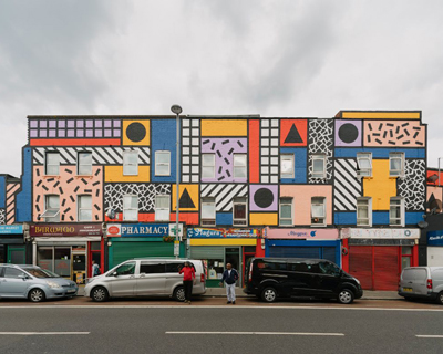 camille walala brightens the streets of east london with completed mural 'walala parade'