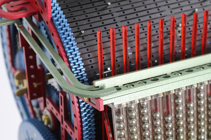 love hultén's marble machine XS makes music as mini marbles systematically drop