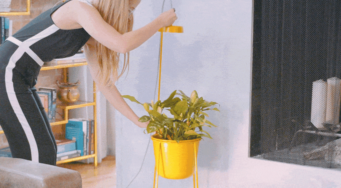 the uplift planter by modern sprout is an elevated plant stand with app-enabled grow light