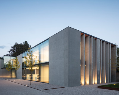 stark geometries define govaert & vanhoutte architects' concrete notary office in belgium