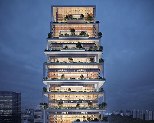 serie architects proposes a 'tower of tables' for singapore in response to climatic challenges