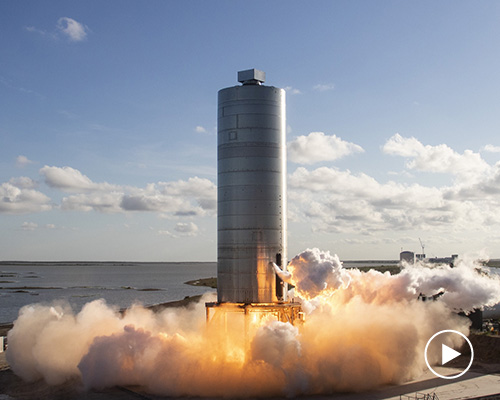 watch elon musk launch the spaceX starship rocket prototype 500 feet above ground
