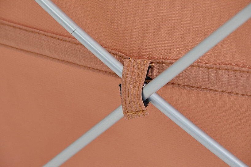 Available in a wide array of sheer and opaque fabrics, Pod Tent can be specified in either one color or color-blocked 