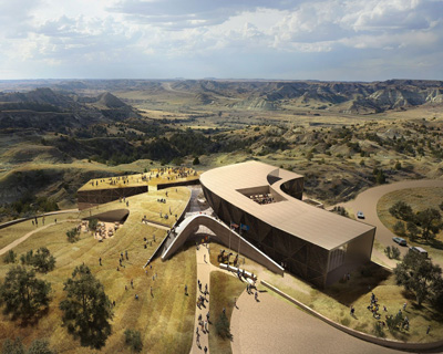 studio gang's basecamp design for the theodore roosevelt presidential library in north dakota