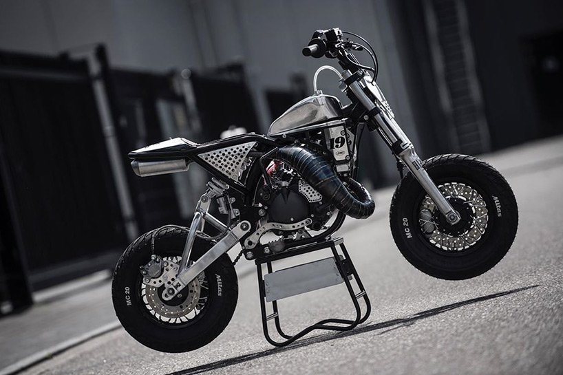 perforated aluminum armors wilco lindner's derbi mini-moto custom