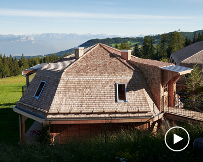 AMDL CIRCLE + michele de lucchi use salvaged wood for hotel buildings in south tyrol