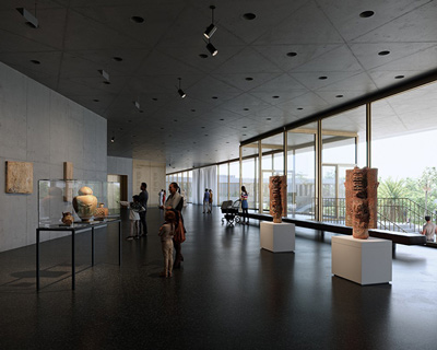 LACMA reveals concrete interiors of its peter zumthor-designed building