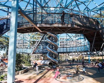 arcadia reuses an original horse sales ring to create a kids playground in sydney suburb