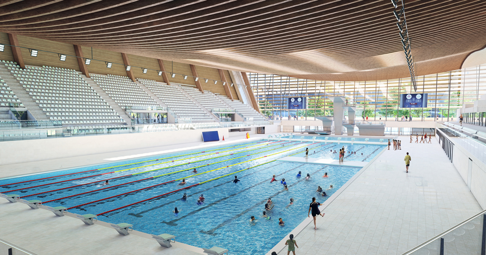 Ateliers234 VenhoevenCS Aquatics Centre Saint Denis Olympics 2024 Designboom FB 