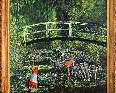 banksy's rebellious adaptation of claude monet masterpiece up for auction at sotheby's