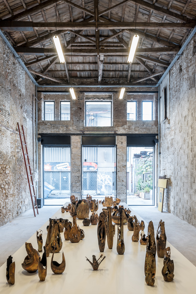 omer arbel's copper sculptures on display