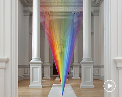 watch gabriel dawe discuss his massive rainbow thread installations