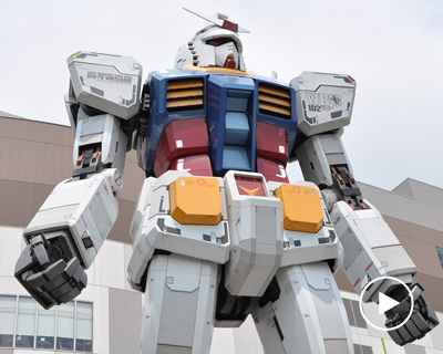 WATCH: giant 'gundam' robot takes a knee in japan