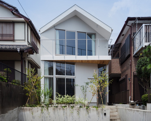 diagonal façade shifts the line of sight in this japanese house by IN studio