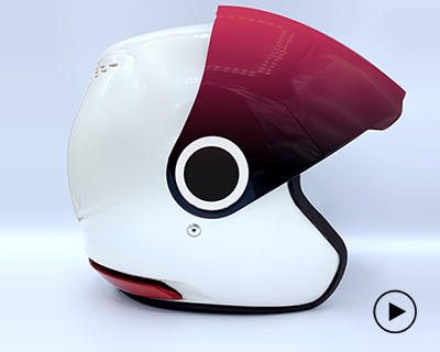 high-visibility kosmos smart helmet calls for help in detected motorcycle accidents
