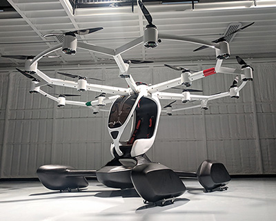 hexa by LIFT aircraft is a 18-rotor electric vertical takeoff and landing aircraft