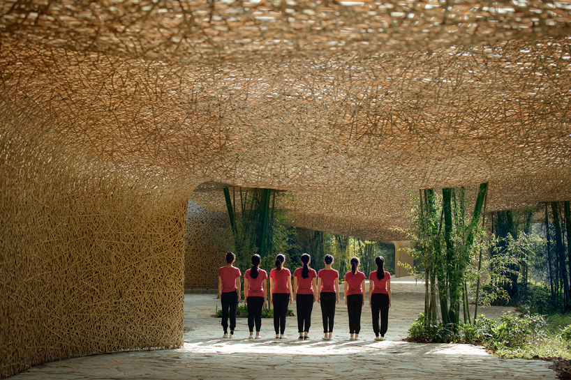 lllab. introduces a huge bamboo canopy to beauty spot in yangshuo, china designboom