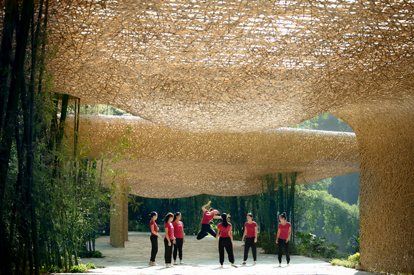 lllab. introduces a huge bamboo canopy to beauty spot in yangshuo, china designboom