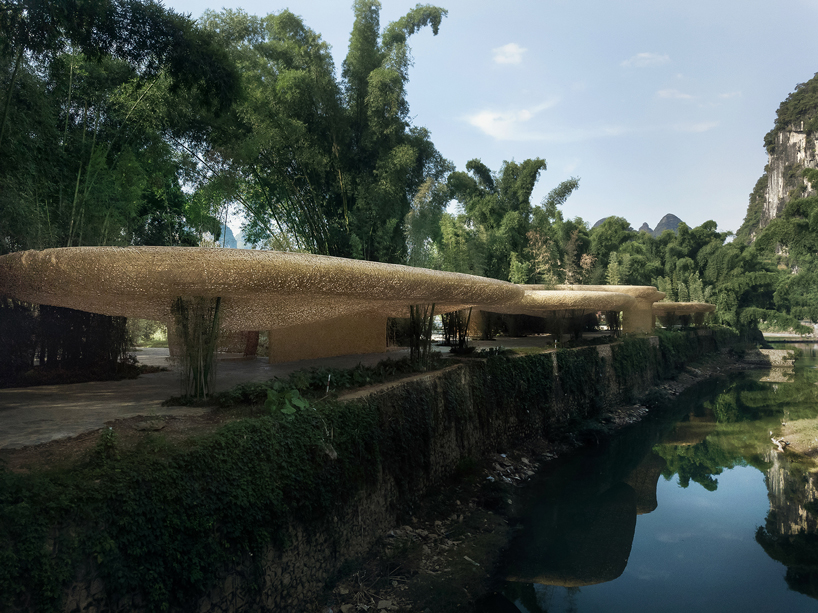 lllab. introduces a huge bamboo canopy to beauty spot in yangshuo, china designboom