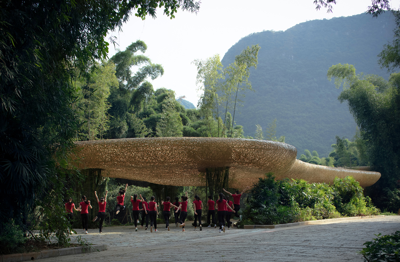 lllab. introduces a huge bamboo canopy to beauty spot in yangshuo, china designboom